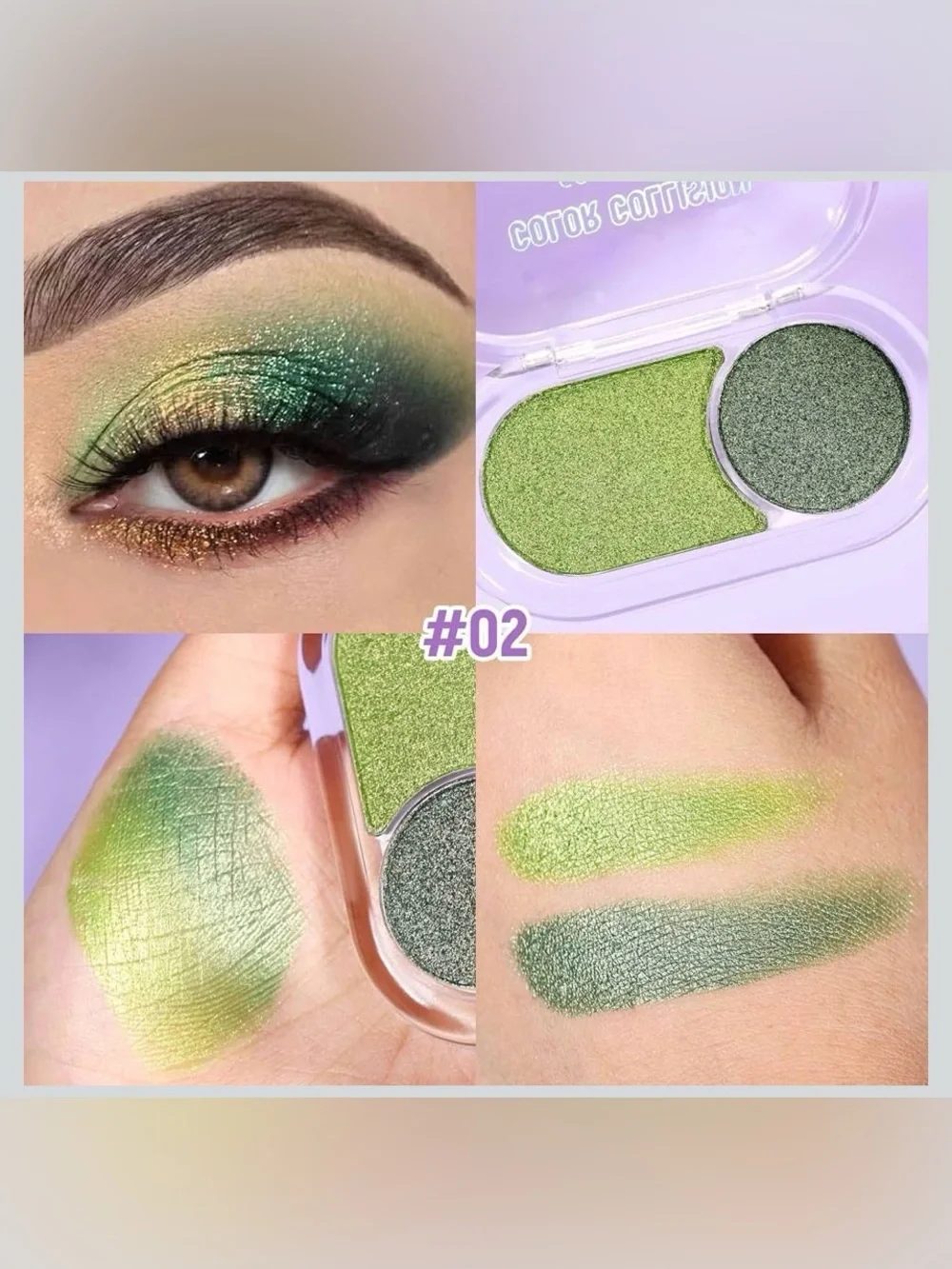 NWT Eyeshadow Two-Tone Palette, Collar Collision, green!